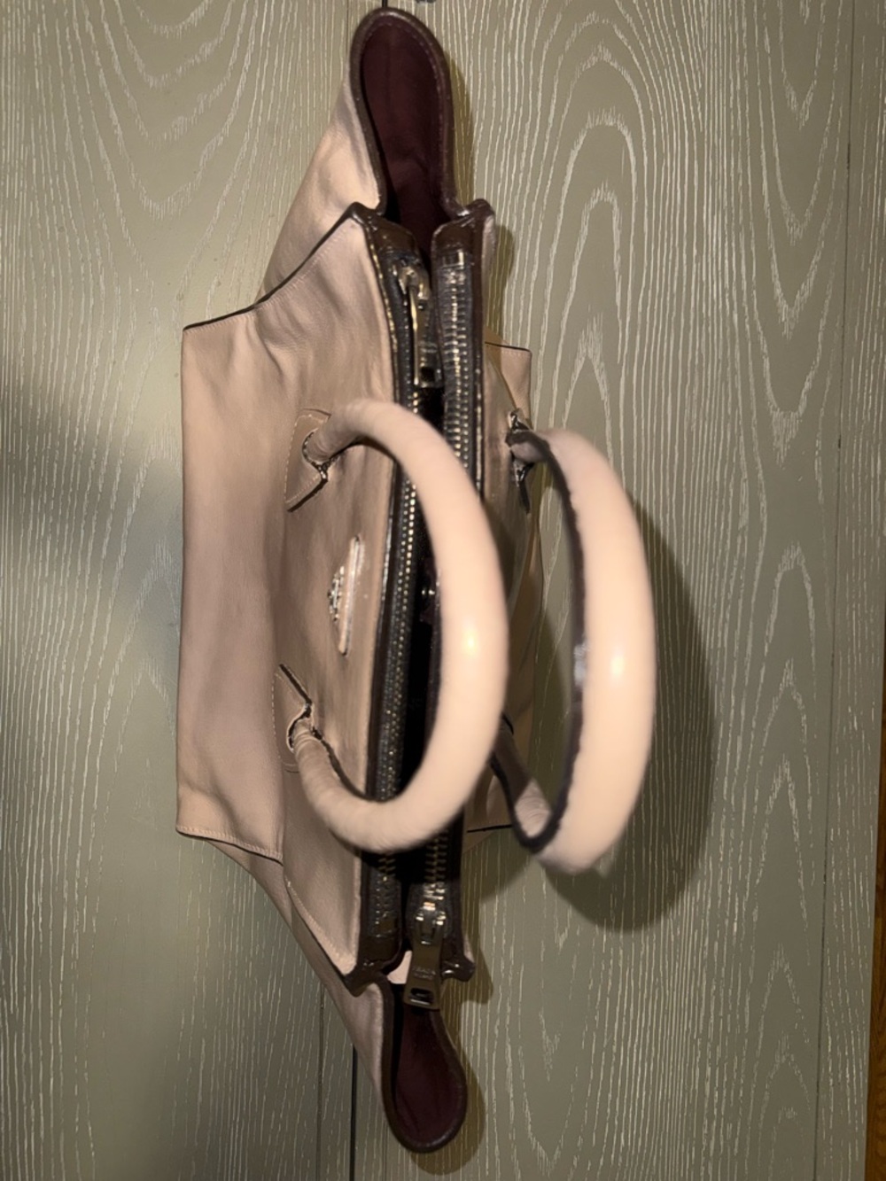 Prada Light Beige Leather Tote with Double Handles - Picture 6 of 17